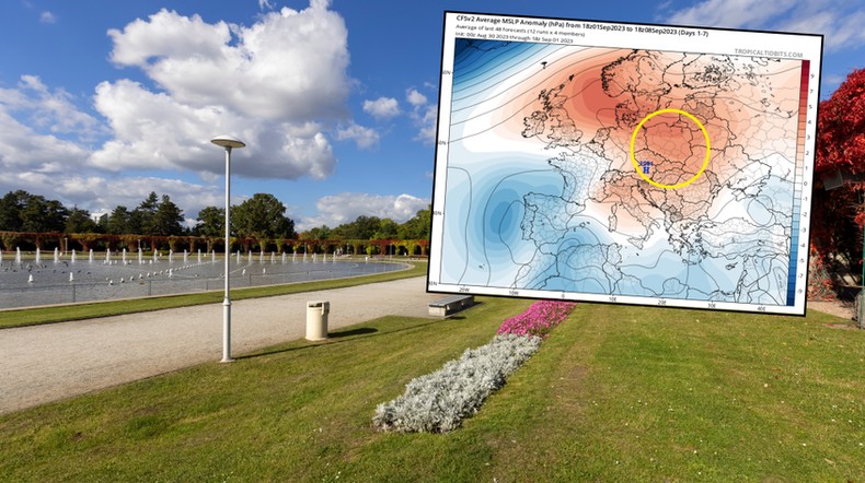 Wyż zdominuje Polskę. Przed nami długi okres suchej i słonecznej pogody (mapa: tropicaltidbits.com)