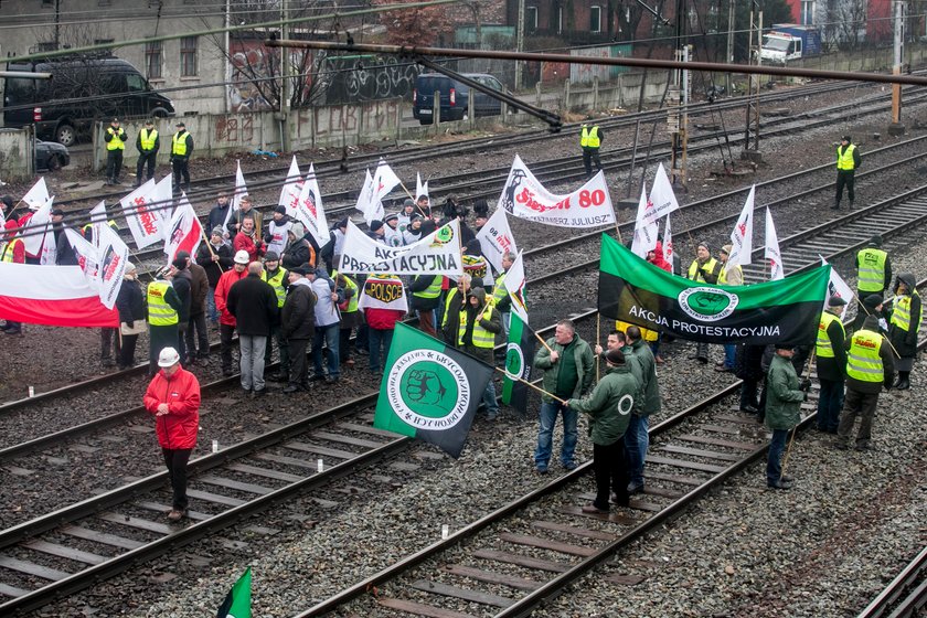 Protest górników