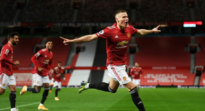 Super Scott: Scott McTominay scored twice inside the first three minutes as Man Utd thrashed Leeds 6-2