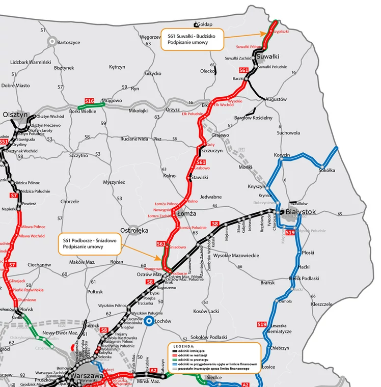 S61 Podborze - Śniadowo i Suwałki - Budzisko