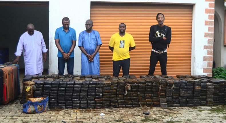 The drug barons arrested by the NDLEA operatives with N193 billion worth of crack in Lagos (NDLEA).