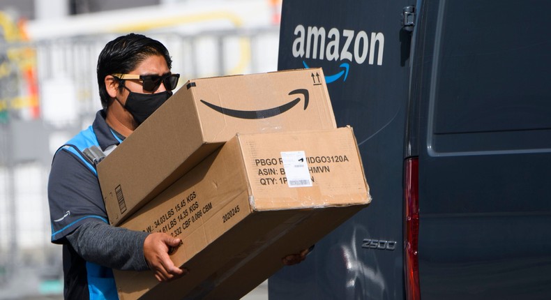 A video of an Amazon driver delivering a package to police officers went viral on TikTok.Patrick Fallon/Getty Images