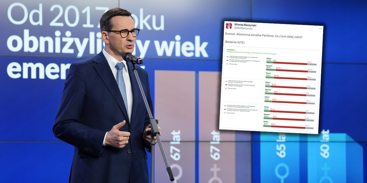 Premier Mateusz Morawiecki zachęca do głosowania w referendum przeciw podniesieniu wieku emerytalnego.