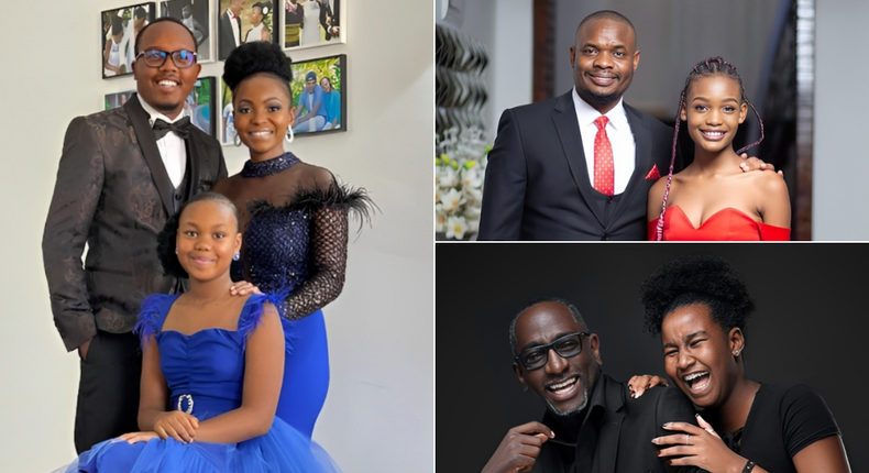 Abel Mutua & daughter Mumbua, Kennedy Rapudo & his daughter, Robert Burale & daughter