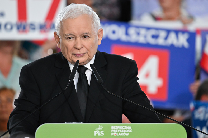 Jarosław Kaczyński na spotkaniu w Przysusze (09.10.2023)