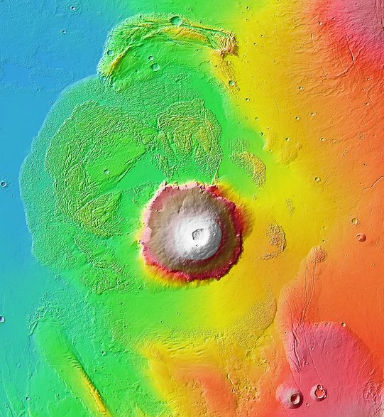 Mapa topograficzna okolic wulkanu ukazuje jego nieprawdopodobne rozmiary