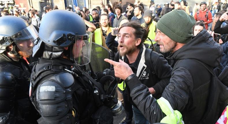 Yellow vest protests took place across France, including in Bordeaux