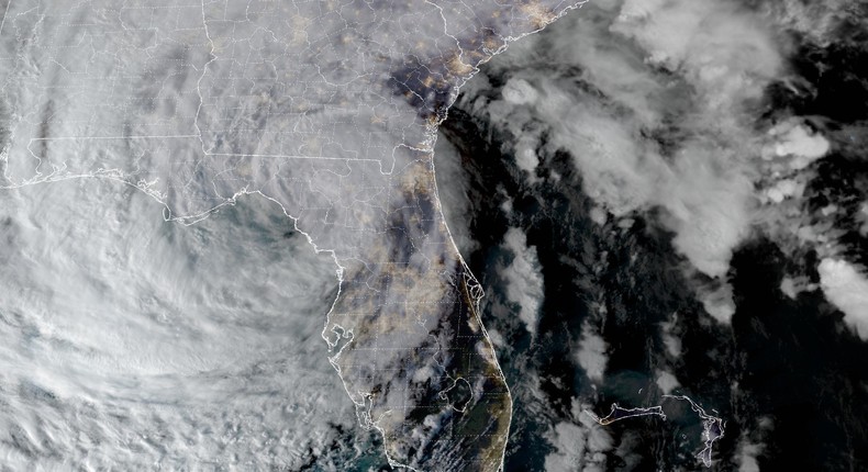 Satellite imagery shows Tropical Storm Nicole on November 10, 2022.NOAA GOES-East