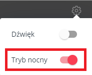 Przełączanie się na tryb nocny