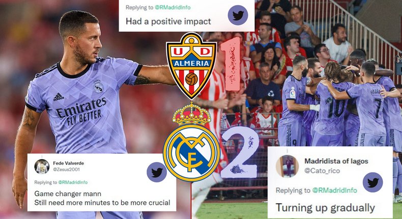 Social media reactions to Real Madrid's win against Almeria in La Liga on Sunday