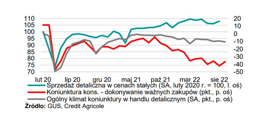 Statystyki sprzedaży detalicznej wyglądają dużo lepiej niż dane o koniunkturze konsumenckiej i nastrojach w handlu.