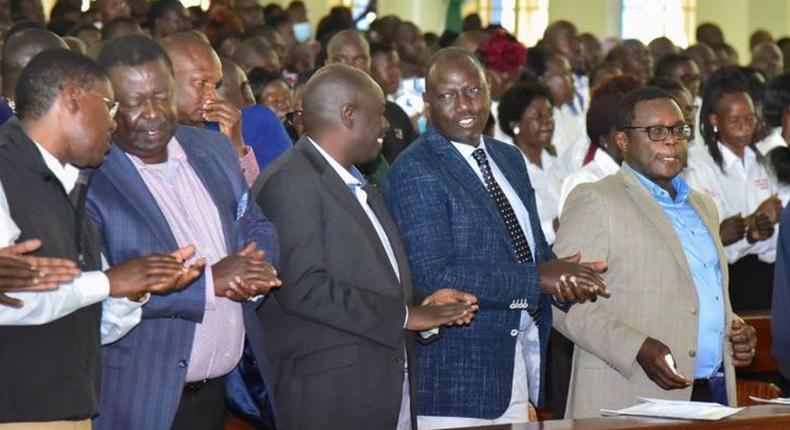 Moses Wetangula, Musalia Mudavadi, Rigathi Gachagua, President-elect William Ruto and Bungoma governor Kenneth Lusaka (1)