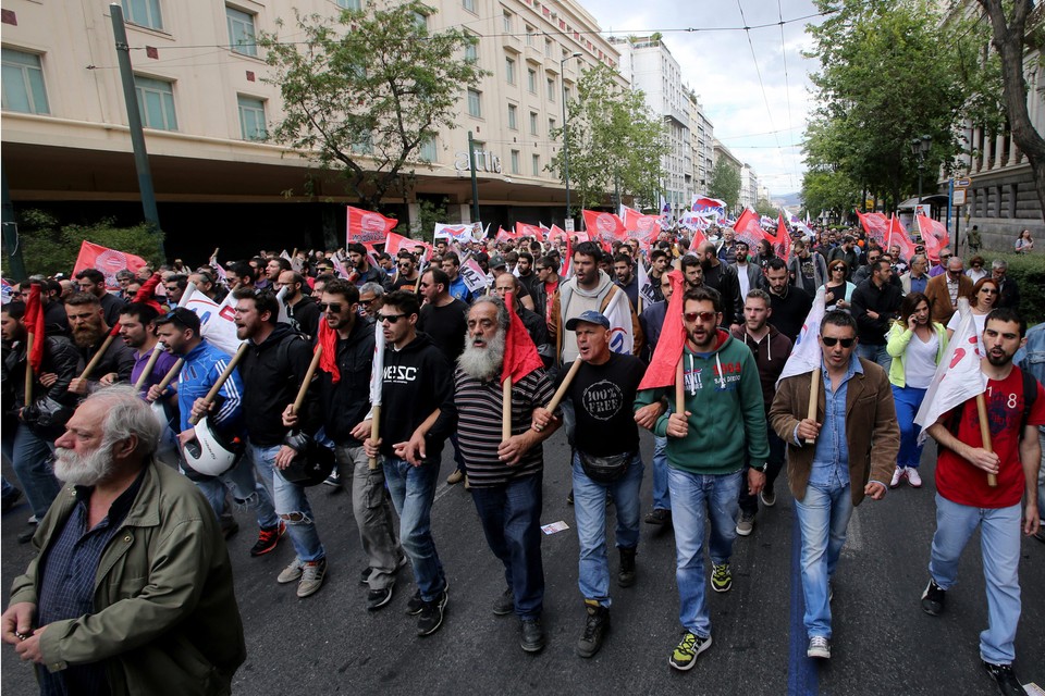 GREECE AUSTERITY MEASURES PROTEST (General strike in Greece against reforms on pension and tax system)