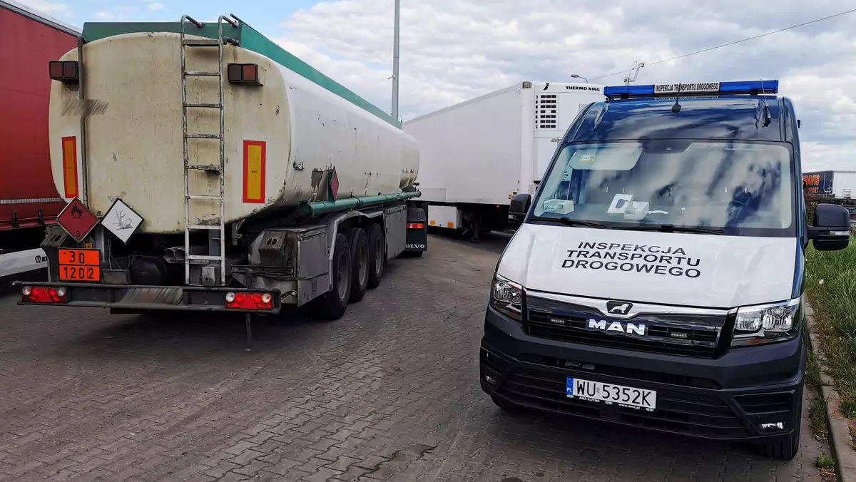 Kontrola zachodniopomorskiego patrolu ITD. Cysterna z zakazem jazdy