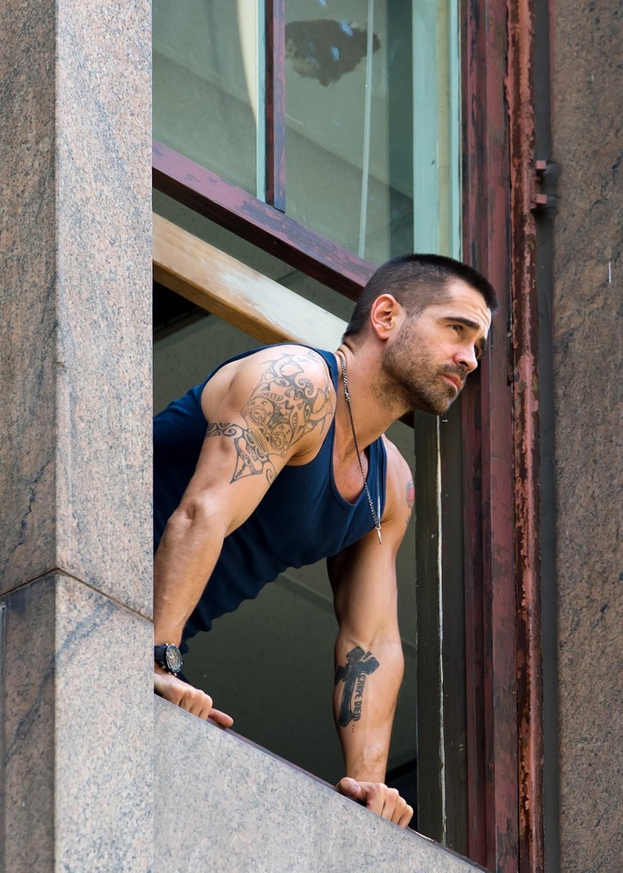 Colin Farrell na planie filmu "Dead Man Down"