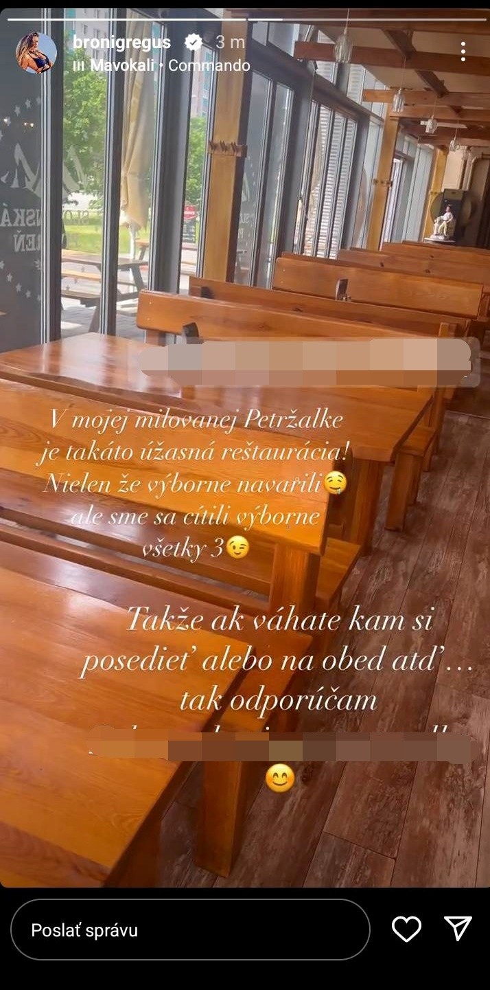 Broňa ešte v pondelok pridávala fotky z Bratislavy.