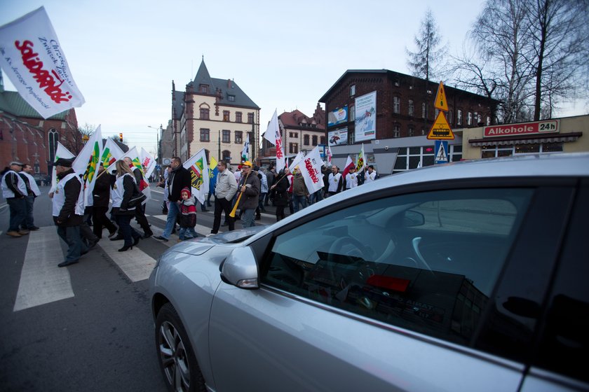 Pikieta górników w Mysłowicach