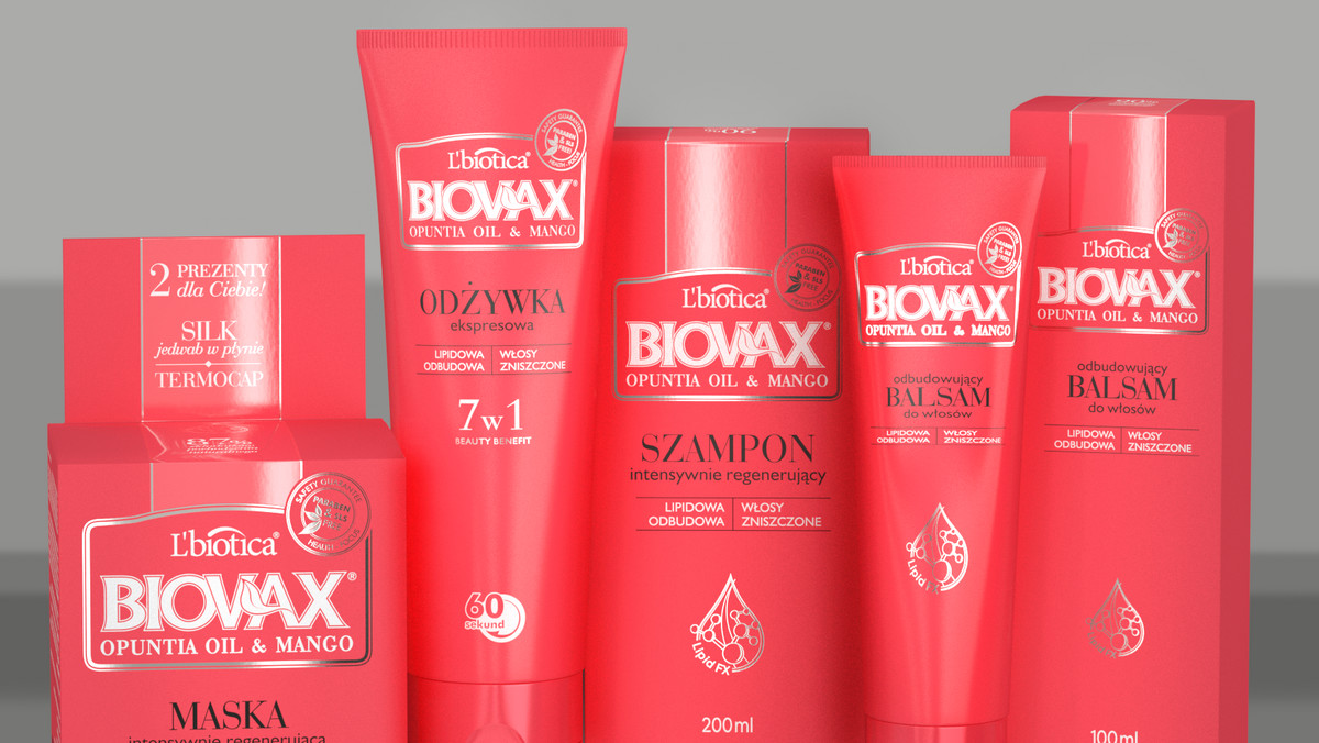 L’biotica opracowała nową linię BIOVAX Opuntia Oil &amp; Mango, zbudowaną na bazie unikalnego kompleksu LipidFX i składającą się z 87% składników pochodzenia naturalnego. Innowacyjna seria dostarcza osłabionym włosom idealną dawkę lipidów. Każdy wie, że włosy, tak jak skóra, zbudowane są z warstw lipidowych, zapewniających im konieczną ochronę. Mała ilość lipidów powoduje, że nasze włosy stają się suche i bardzo podatne na uszkodzenia. Po co włosom lipidy?