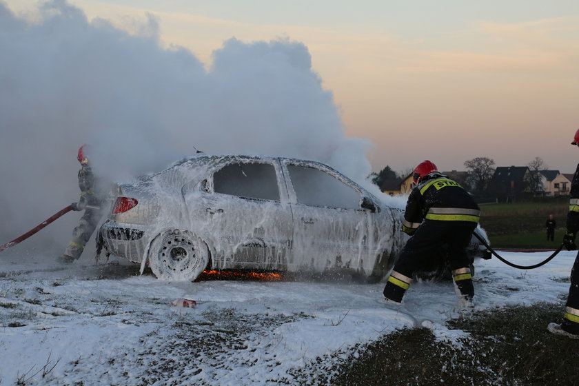 Na obwodnicy Opola spłonął samochód