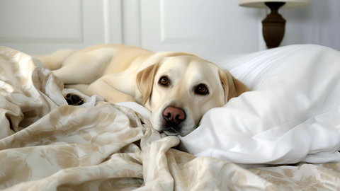 W jaki sposób oduczyć psa spania w łóżku? Behawiorysta pomaga