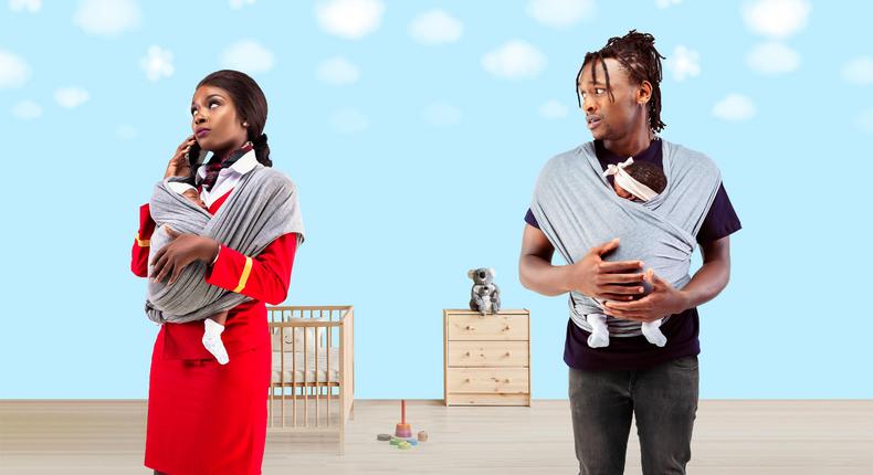 Violetta Ngina and Morris Mwangi in Baba Twins 