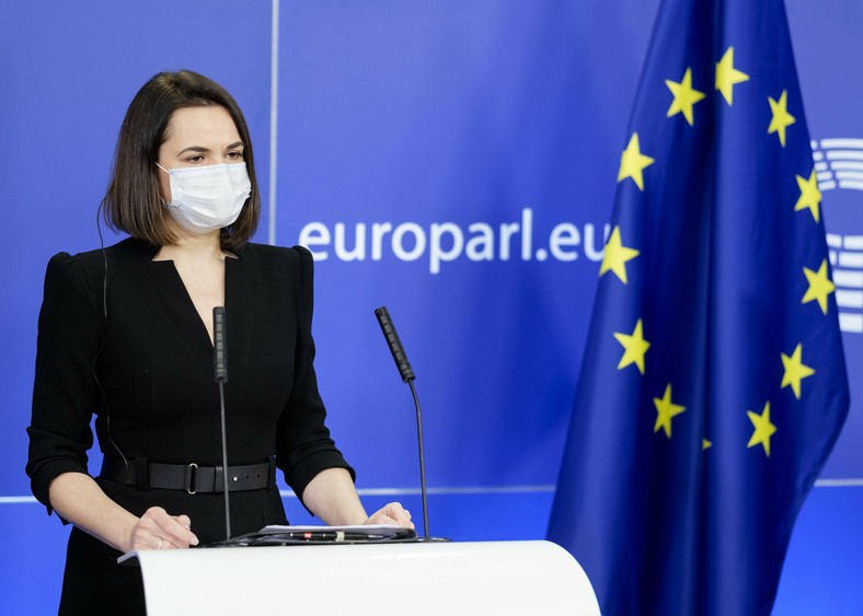 Swiatłana Cichanouska w Parlamencie Europejskim 