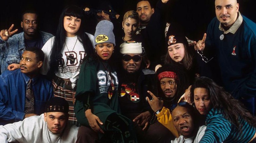 Afrika Bambata sa ekipom Zulu Nacije 10 februara 1995. u Njujorku | Foto: Getty Images