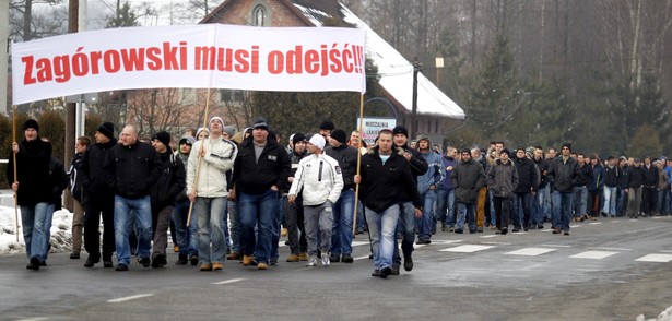 Blokada drogi przez górników z JSW