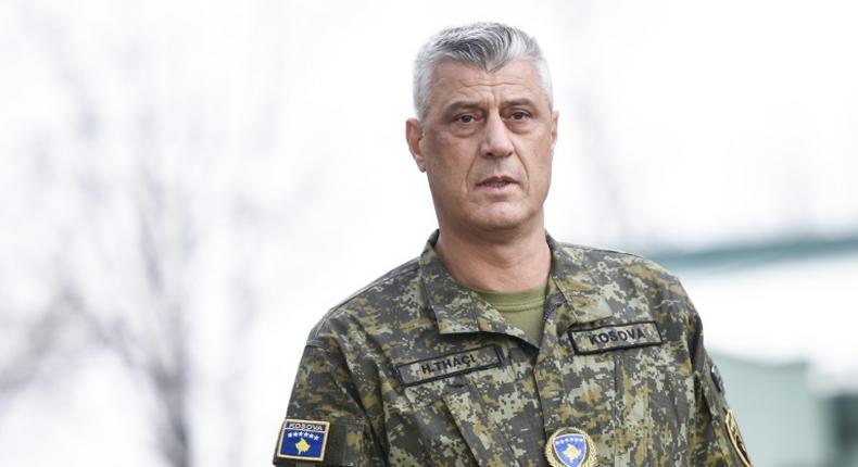 Kosovo President Hashim Thaci, pictured December 2018, told reporters that if he is summoned by prosecutors to an EU-backed international court investigating alleged war crimes, he will answer with the fullest transparency