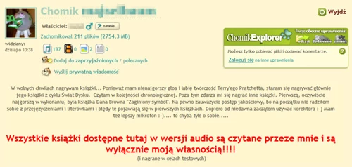 Chomikuj.pl było wielokrotnie atakowane przez wydawców za swoją politykę, która nie zniechęca uzytkowników do udostępniania pirackich plików. W praktyce niewiele się zmieniło. Piractwo to jednak problem większości serwisów z plikami