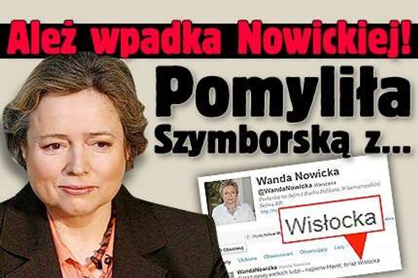 Ależ wpadka Nowickiej! Pomyliła Szymborską z...