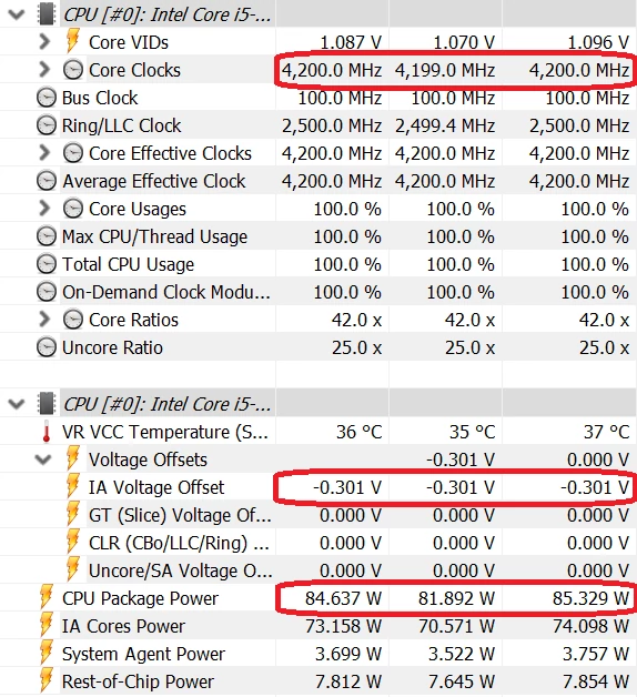 Intel Core i5-11400F – moc procesora po podniesieniu limitów i obniżeniu napięcia CPU