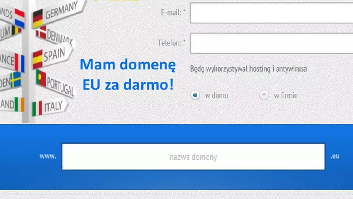 Uwaga! Rozdajemy domeny .eu za darmo!