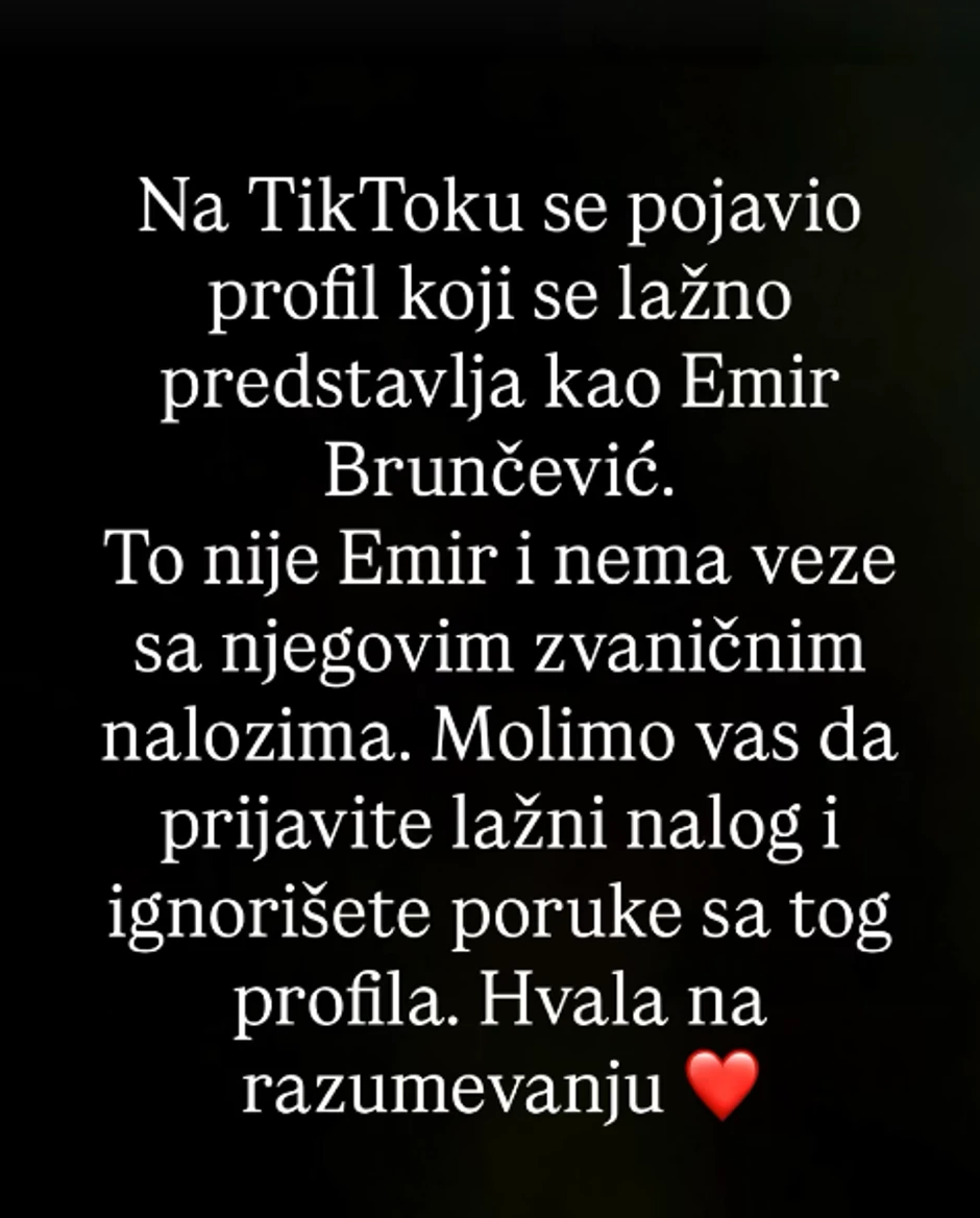 Emir Brunčević, objava