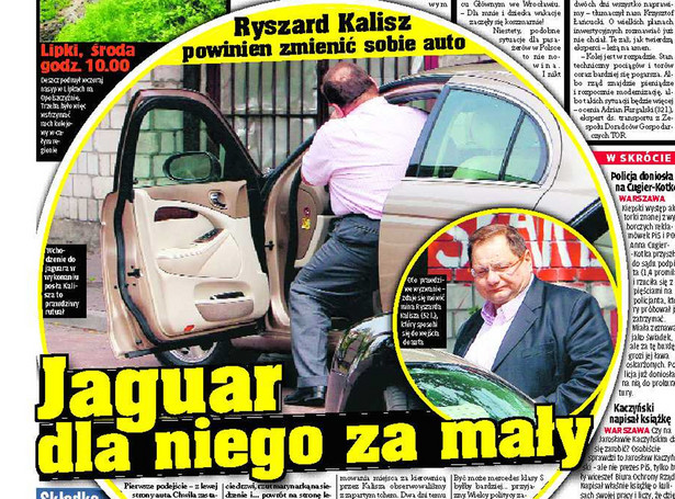 Jaguar za ciasny dla posła Kalisza