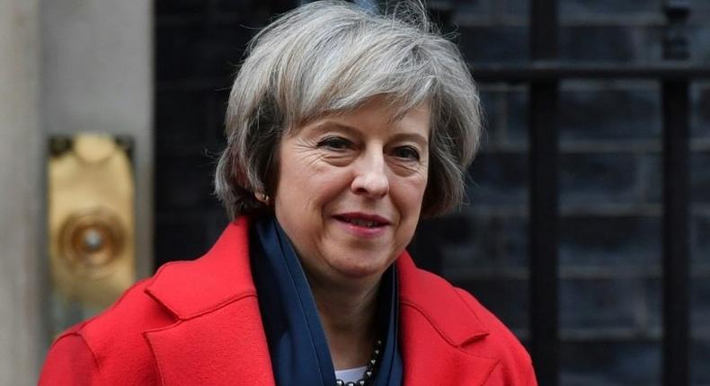 Britain's Prime Minister Theresa May leaves 10 Downing Street in London on December 20, 2016