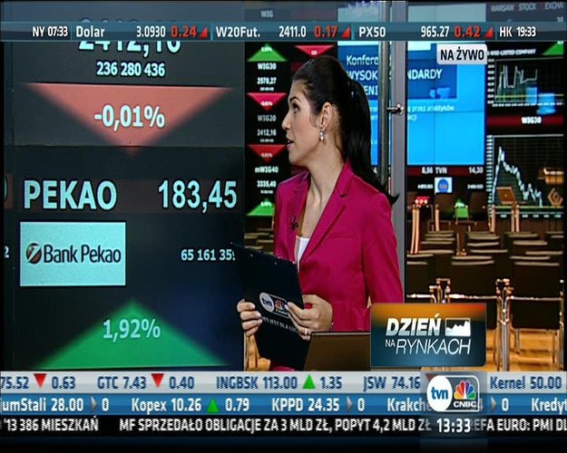Kadr z programu TVN CNBC, przemianowanego na TVN24 BiŚ