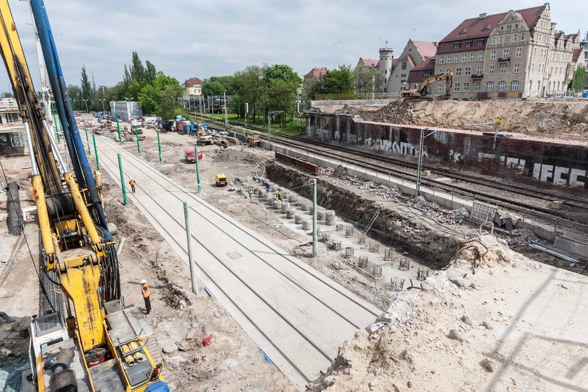 Postęp prac na rondzie Kaponiera