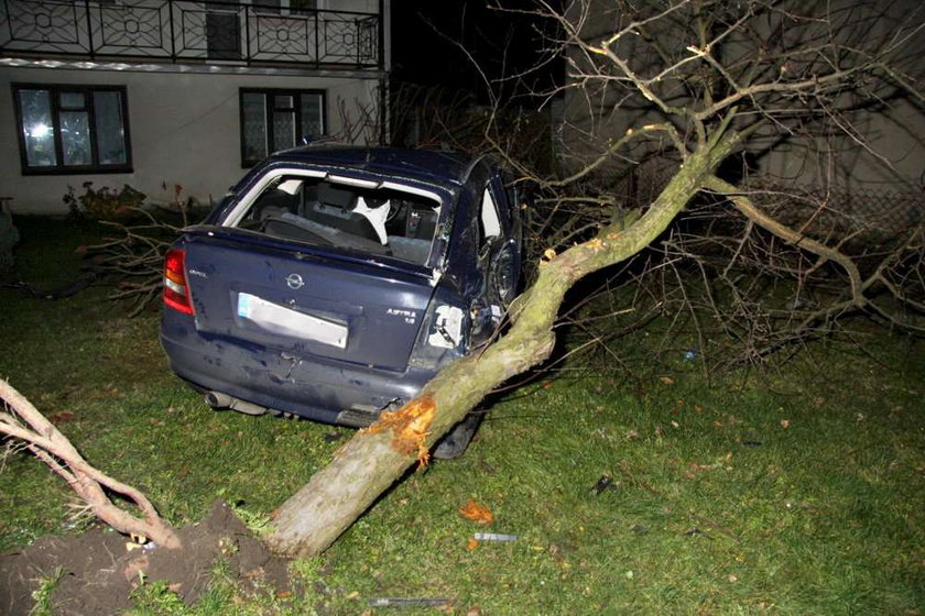 Rozbił auto przejeżdżając trzy posesje