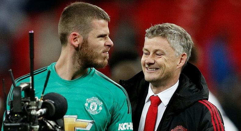 David de Gea (left) starred in the win for Ole Gunnar Solskjaer's Manchester United against Tottenham