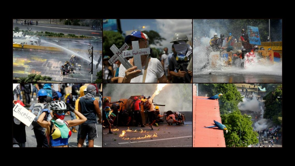 Protesty na ulicach Caracas