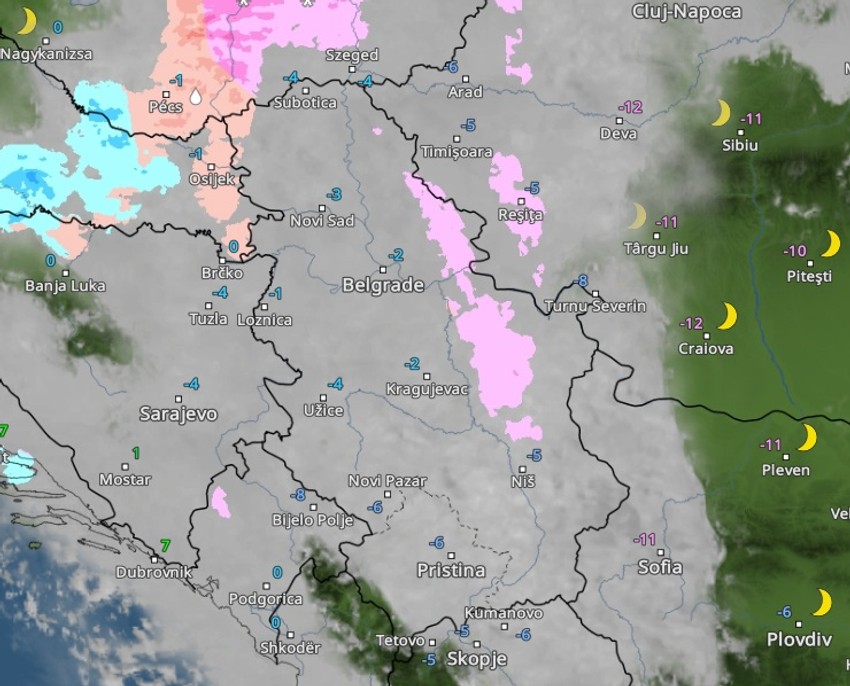 Sneg i ledena kiša u 5 ujutru