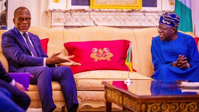President of Benin Republic, Patrice Talon visits President Bola Ahmed Tinubu in Paris. [Presidency]