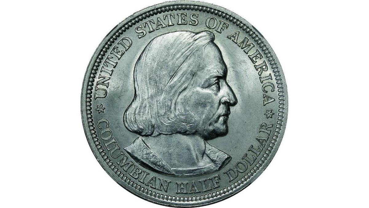 Awers dolara kolumbijskiego z 1893 roku. 