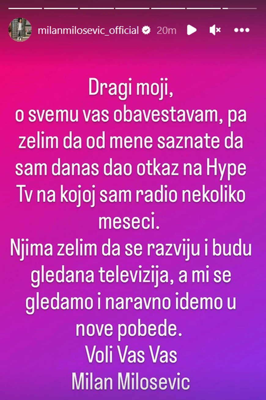 Milan Milošević (Foto: Instagram/milanmilosevic_official)