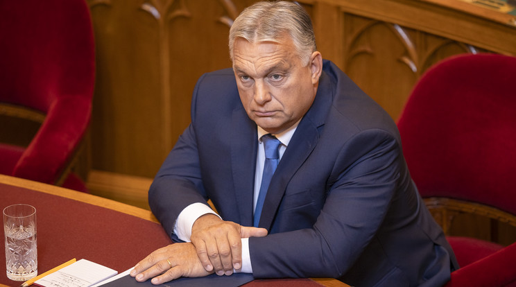 Orbán Viktor szerint ez volt a mai parlamenti ülés csúcspontja / Fotó: Knap Zoltán