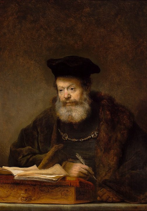 Rembrandt obraz pt. "Uczony przy pulpicie"