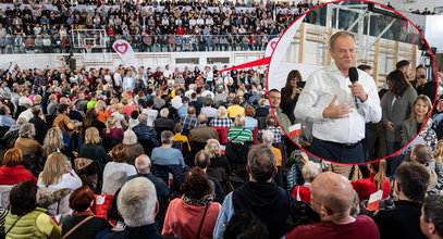 Tłumy na spotkaniu z Tuskiem. "Wszędzie byśmy za nim pojechały" [WIDEO]