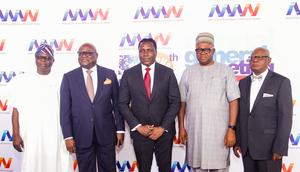 From left: Hon. Victor Olufemi Fatoba, Chairman, House of Representatives Committee on Information, National Orientation, Ethics and Values; Mr. Udeme Ufot, Group Managing Director, SO &U; Mr Steve Babaeko, President, Association of Advertising Agencies of Nigeria (AAAN); Mr Sani Baba, Representative of the Minister of Information; and Sir Steve Omojafor, Chairman, AAAN BoT, at the AAAN 50th Anniversary Conference in Abuja recently