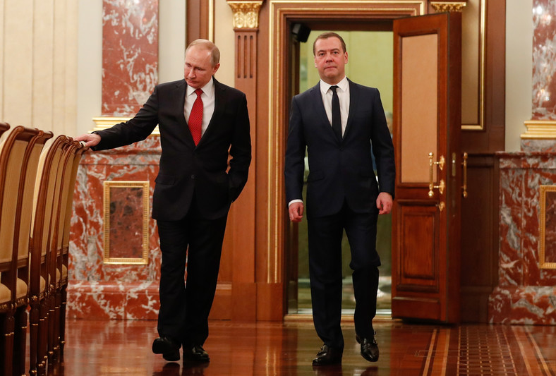 Władimir Putin i Dmitrij Miedwiediew w 2020 r.